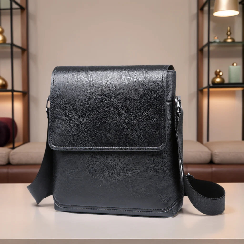 Men'S Fashion Shoulder Bag Crossbody Bag Tide Gift For Husband Leisure Simple Retro With Flap Leather Waterproof Men'S Bag