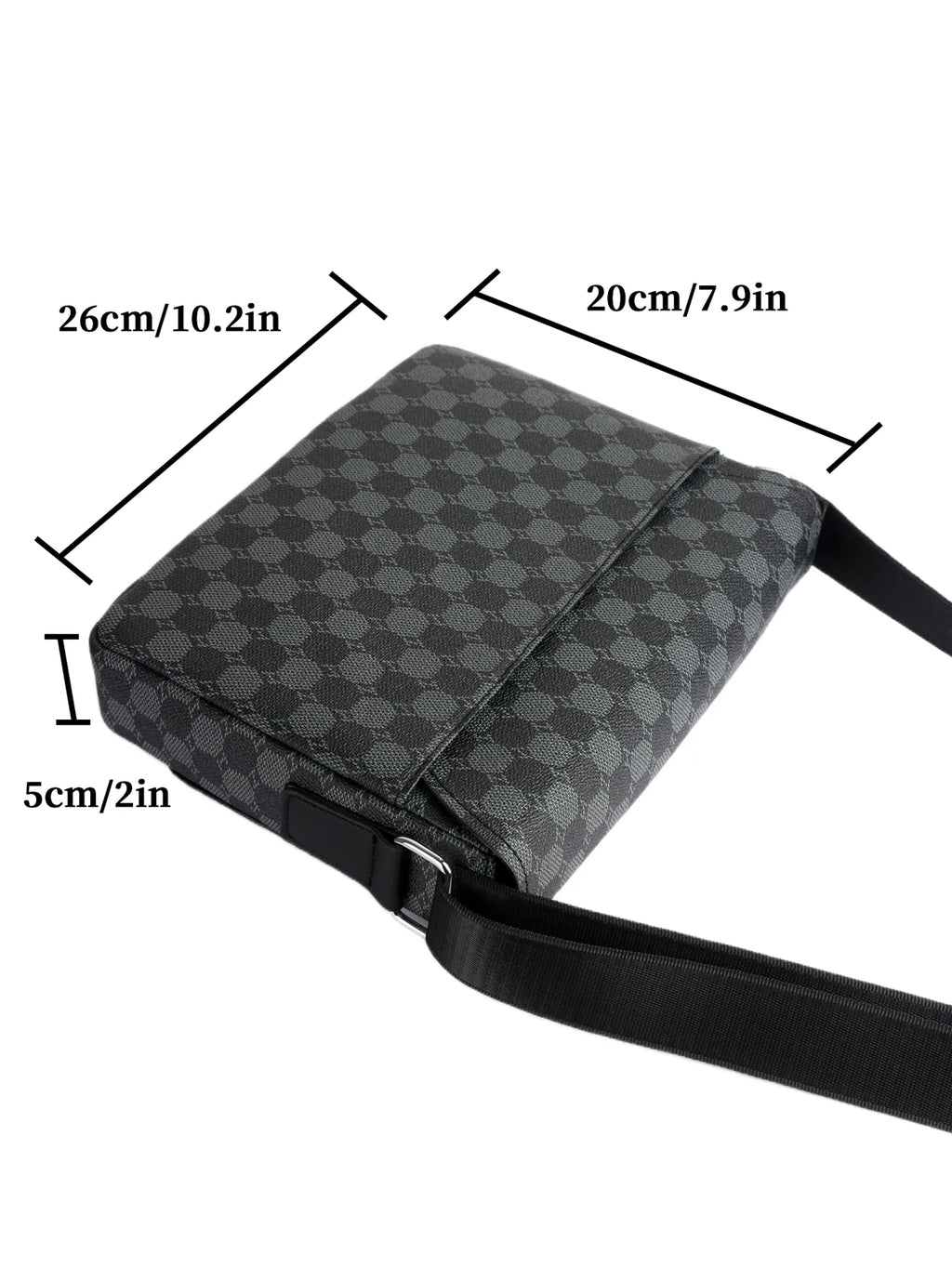 Men's Flap Shoulder Bag Fashion Casual Men's Crossbody Horizontal Business Briefcase Large Capacity Plaid Backpacks