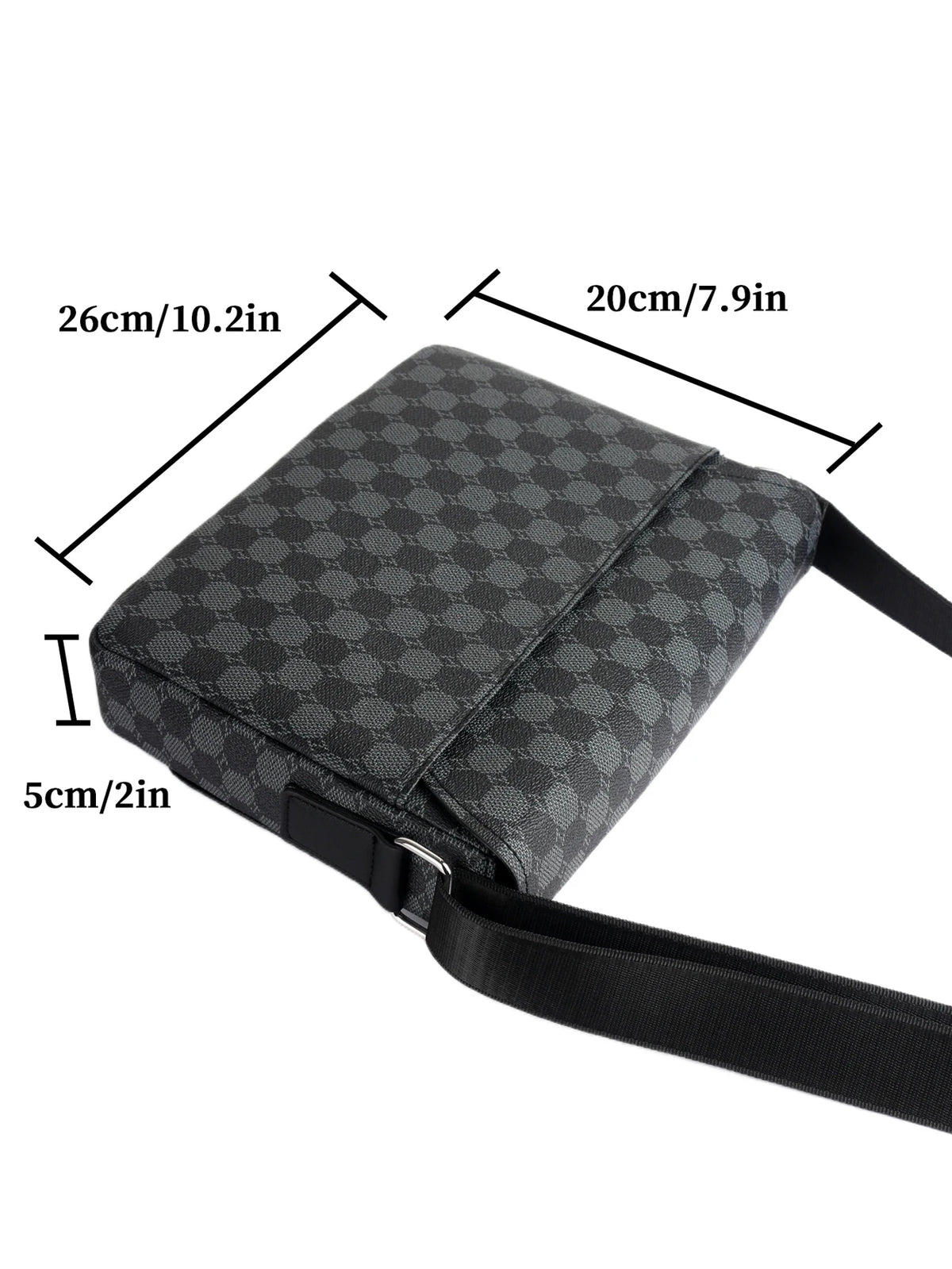 Men's Flap Shoulder Bag Fashion Casual Men's Crossbody Horizontal Business Briefcase Large Capacity Plaid Backpacks