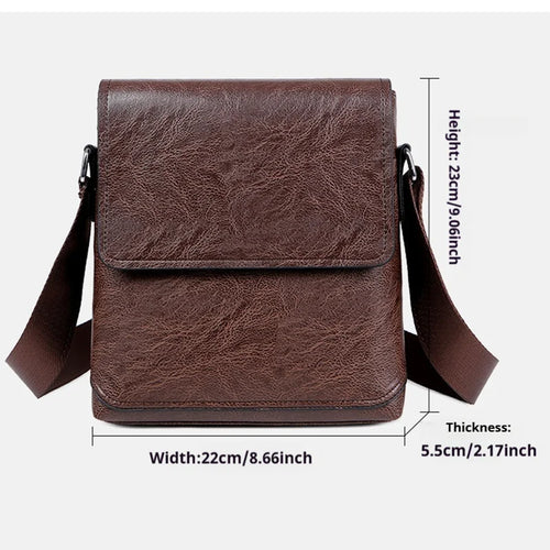 Men'S Fashion Shoulder Bag Crossbody Bag Tide Gift For Husband Leisure Simple Retro With Flap Leather Waterproof Men'S Bag